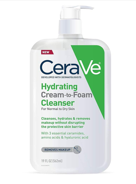CeraVe Hydrating Cream To Foam Cleanser. CeraVe Healthy-Aging Skin Routine (AM)